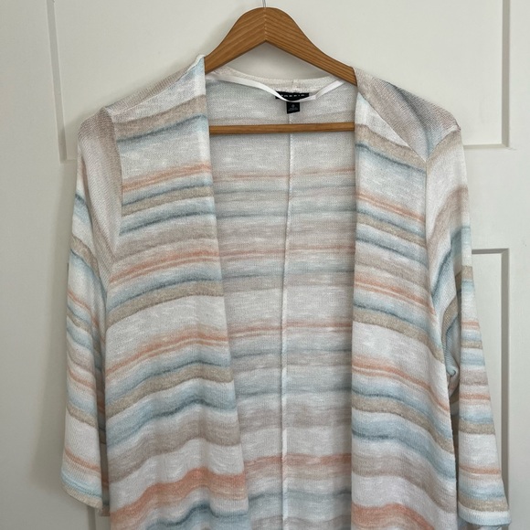 TORRID Multi-Stripe Hacci Hi-Lo Duster Length Stripe Cardigan - Picture 5 of 11